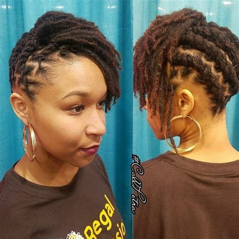 You may want to start using a soft-bristled brush pad to brush your hair. . Styles for short locs